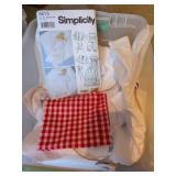 Small Tote w/ Lid + Crafting Supplies