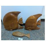 (2) Decorative Wood Fish + Wood Fish Puzzle