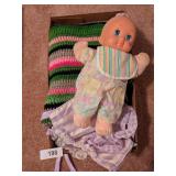 Mattel 1989 Baby Doll & Some Doll Blankets