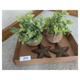 (2) Cast Metal Home Decor Stars +