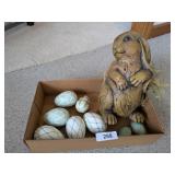 12" Ceramic Rabbit & Other Easter Decor