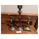 (3) Brass Candlesticks