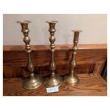 (3) Brass Candlesticks