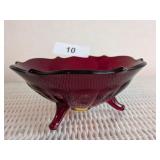 Amberina Footed Bowl