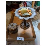 Small Cast Metal Hummingbird Bird Bath 12" T &