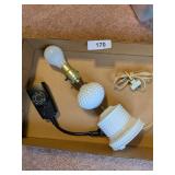Milk Glass Hobnail Dresser Lamp & Lamp Timer