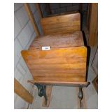 (2) Medium Size Antique School Desks Attached To