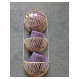 Metal Basket Wall Hanging w/ (3) Towels