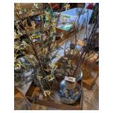 (2) Large Vases & Artificial Floral