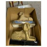(2) Ezra Brooks Sphynx Whiskey Decanters -