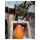 Flower Pot, Artificial Pears &