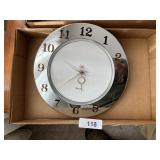 Brushed Nickel Westclox Battery Op Wall Clock