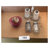 Salt & Pepper Set w/ Caddy + Extra Salt & Pepper &