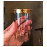 (12) Large & (5) Juice Gold Trimmed Glasses