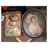 Oval Coca-Cola Tray w/ (4) Small Oval Trays