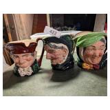 (3) Royal Doulton Ceramic Pitchers w/ Faces