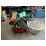 Tote w/ Lid + Christmas Greenery, +