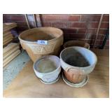 (4) Uhl Flower Pots -**