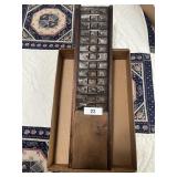 Wood & Metal Time Card Rack / 24"x5-3/4"