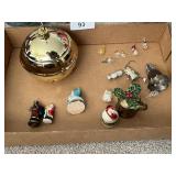 Christmas Cookie Jar, Small Blown Glass Figures &