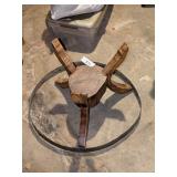 Homemade Flower Pot Holder & Ring Off Of Barrel