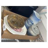 Platters, Clay Tube Pan, Pottery Canister & Other