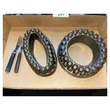 (2) Copper/Brass? Molds & (2) Antique Forks