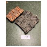 (2) Antique Wall Paper Wall Stamper