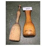 (2) Wooden Potato Mashers