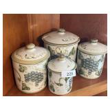 John B. Taylor Ceramics (4) Pc Canister Set