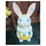 White Blow Mold Easter Bunny Lawn Decor w/ Wreath