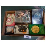 (6) Western & Coin Themed Avon Bottles