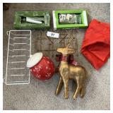 Vintage Style Glass Holder, Battery Op Candles, +