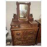 Walnut Dresser w/ Ornate Drawer Pulls