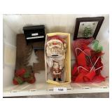 Tote w/ Hinged Lid & Christmas Decor