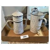 French Enamelware Coffee Pot &