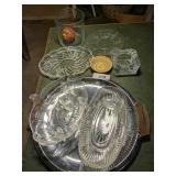 Kromex Tray w/ Assorted Glass Relish Plates &