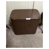 Wicker Hamper w/ Wood Top (painted brown)