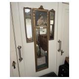 (3) Antique Wall Mirrors w/ Portrait Pictures