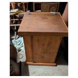 Wood Trash Bin w/ Hinged Lid