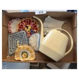 Vintage Crocheted Potholders + Water Sprinkler