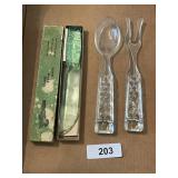 Green Glass Fruit Knife &