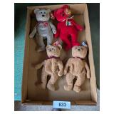 (4) Ty Beanie Babies Bears