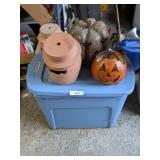 Tote w/ Lid + Halloween Decor