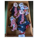 (5) Patriotic Ty Beanie Babies