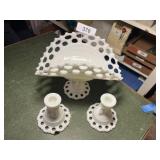 Milk Glass Fruit Display w/