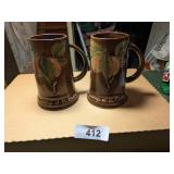 (2) Louisville Stoneware Burg Brewing Co. Steins