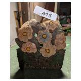 Wall Mount Metal w/ Flower Design &