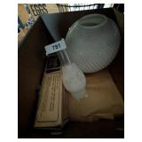 Hobnail Lamp Globe & (2) Chimneys