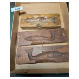 (3) Primitive Wood Food Molds